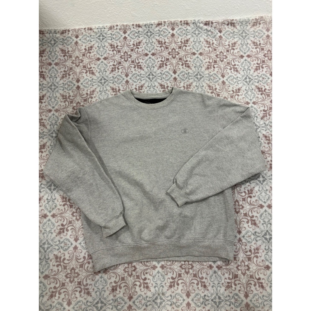 Champion Eco Authentic Crewneck Sweatshirt Heather Gray Mens Large S9231